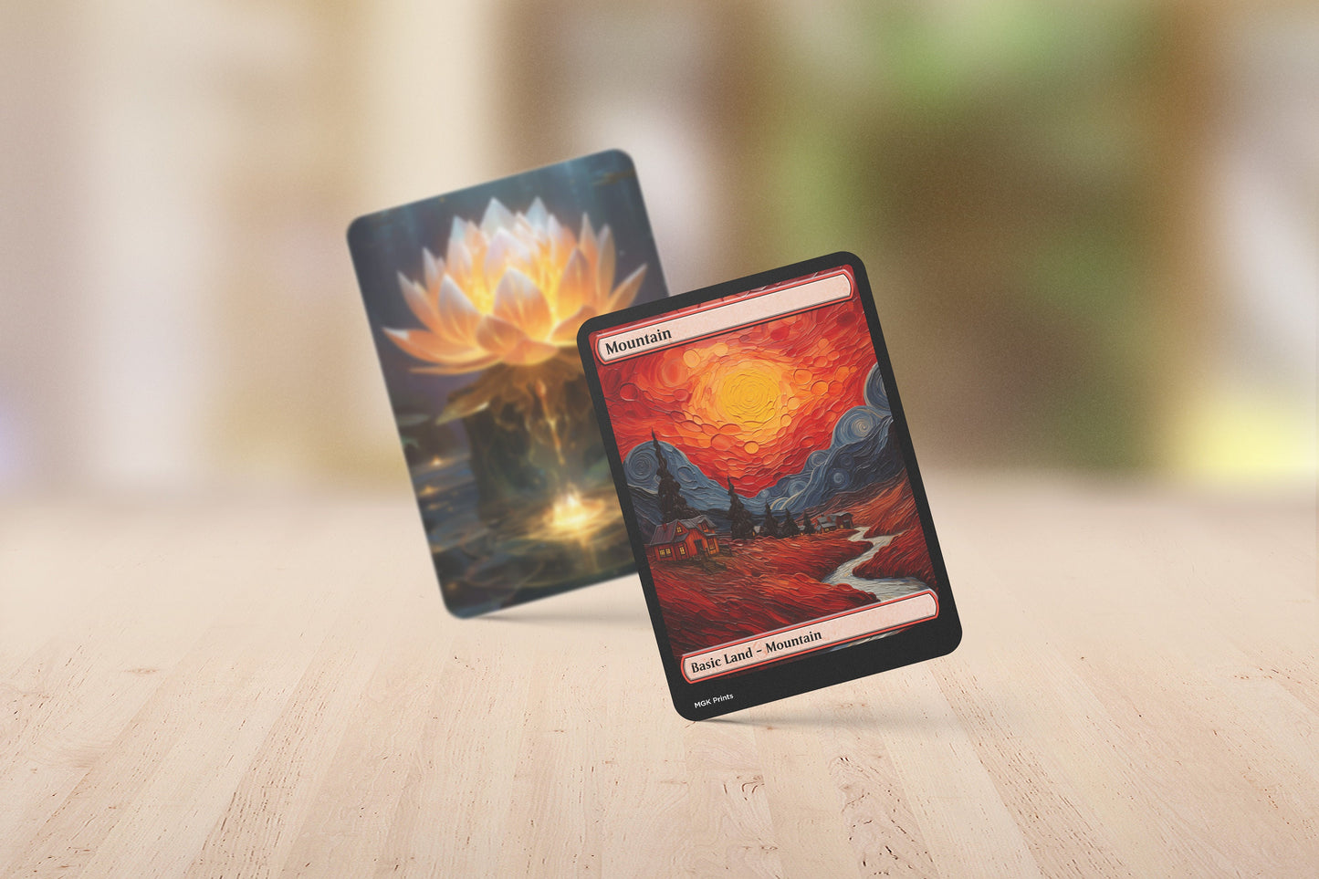 Mountain Basic Land Set Van Gogh and Japanese Themed High Quality Custom Art Cards for MTG