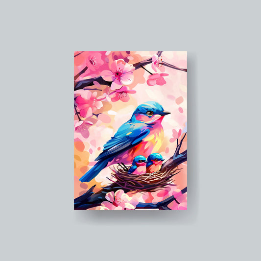 MTG Sleeves Bird Family in Nest Beautiful 100+ High Quality and Durable Art Sleeves