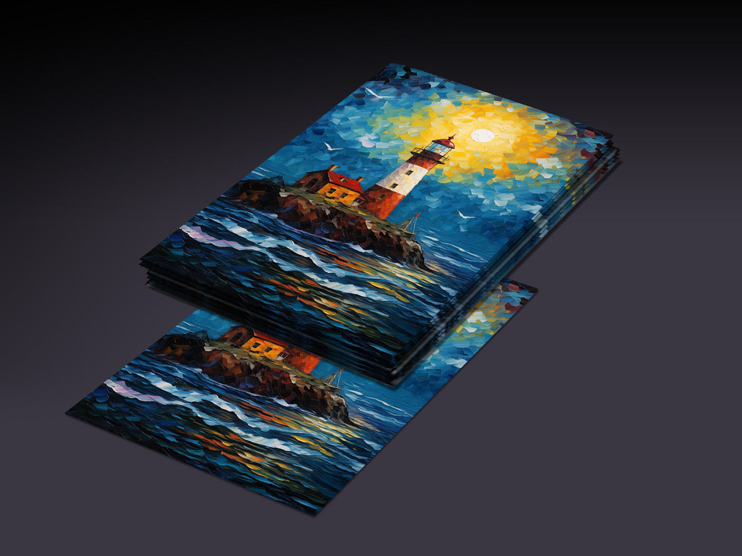 MTG Sleeves Van Gogh Lighthouse Beautiful 100+ High Quality and Detailed Art Sleeves
