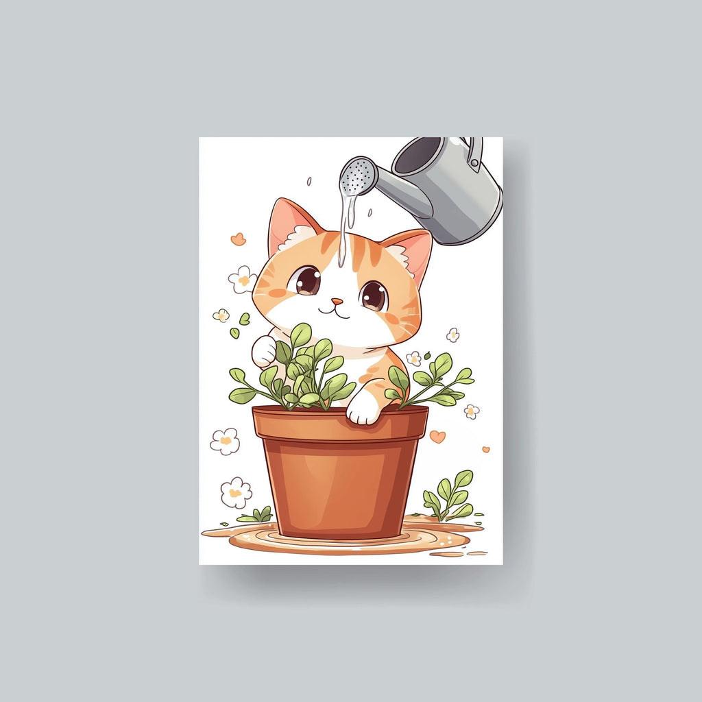 Kitty in Planter MTG Sleeves: Durable Art Card Sleeves (100+)