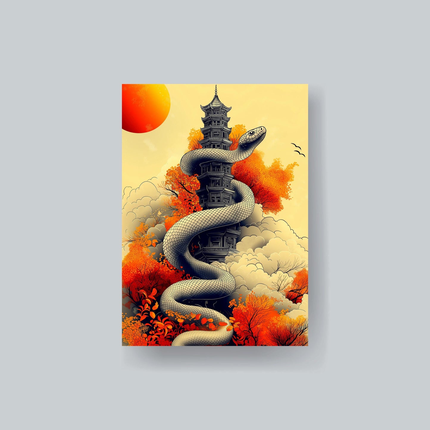 MTG Sleeves Snake on Tower Beautiful 100+ High Quality and Durable Art Sleeves