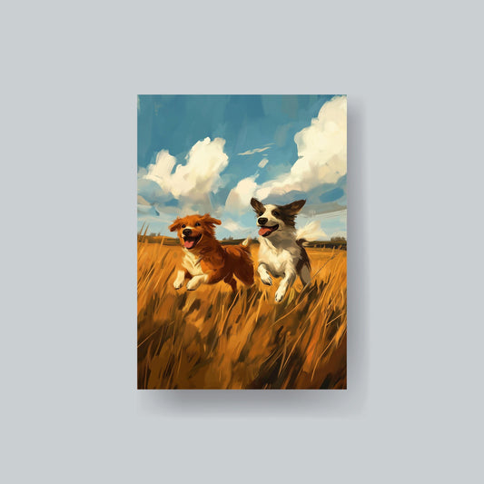 MTG Sleeves Dogs Running Beautiful 100+ High Quality and Durable Art Sleeves