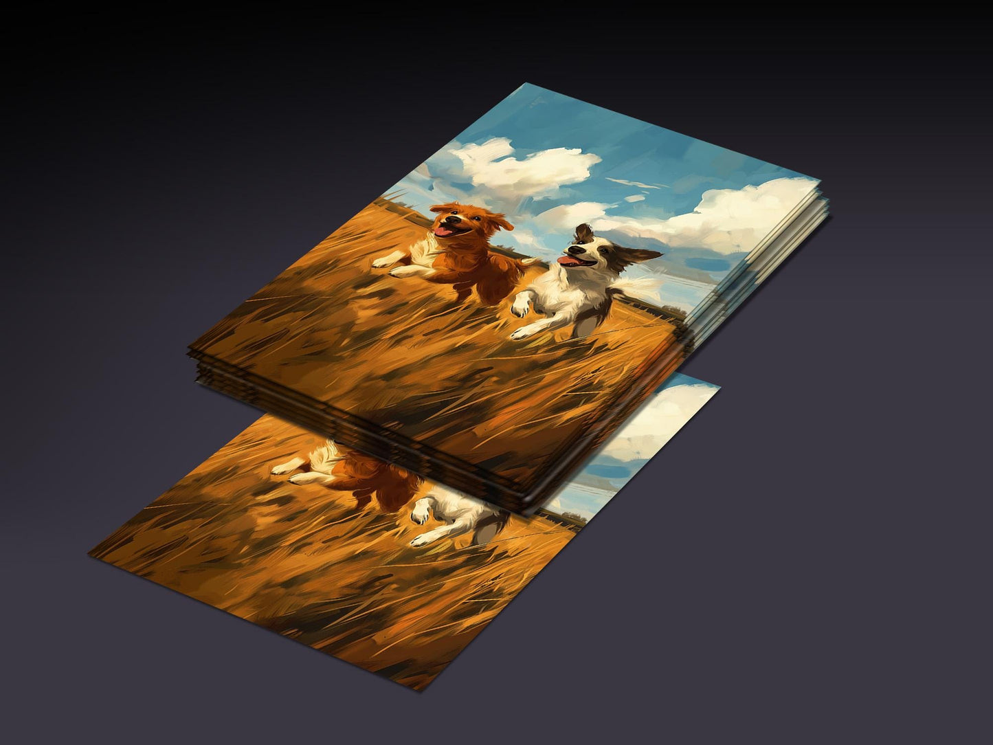 MTG Sleeves Dogs Running Beautiful 100+ High Quality and Durable Art Sleeves