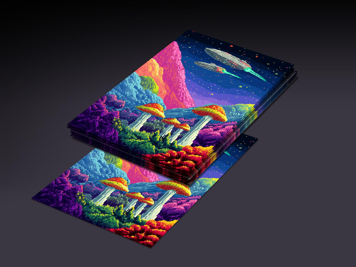 MTG Sleeves Pixel Mushrooms Beautiful 100+ High Quality and Durable Art Sleeves