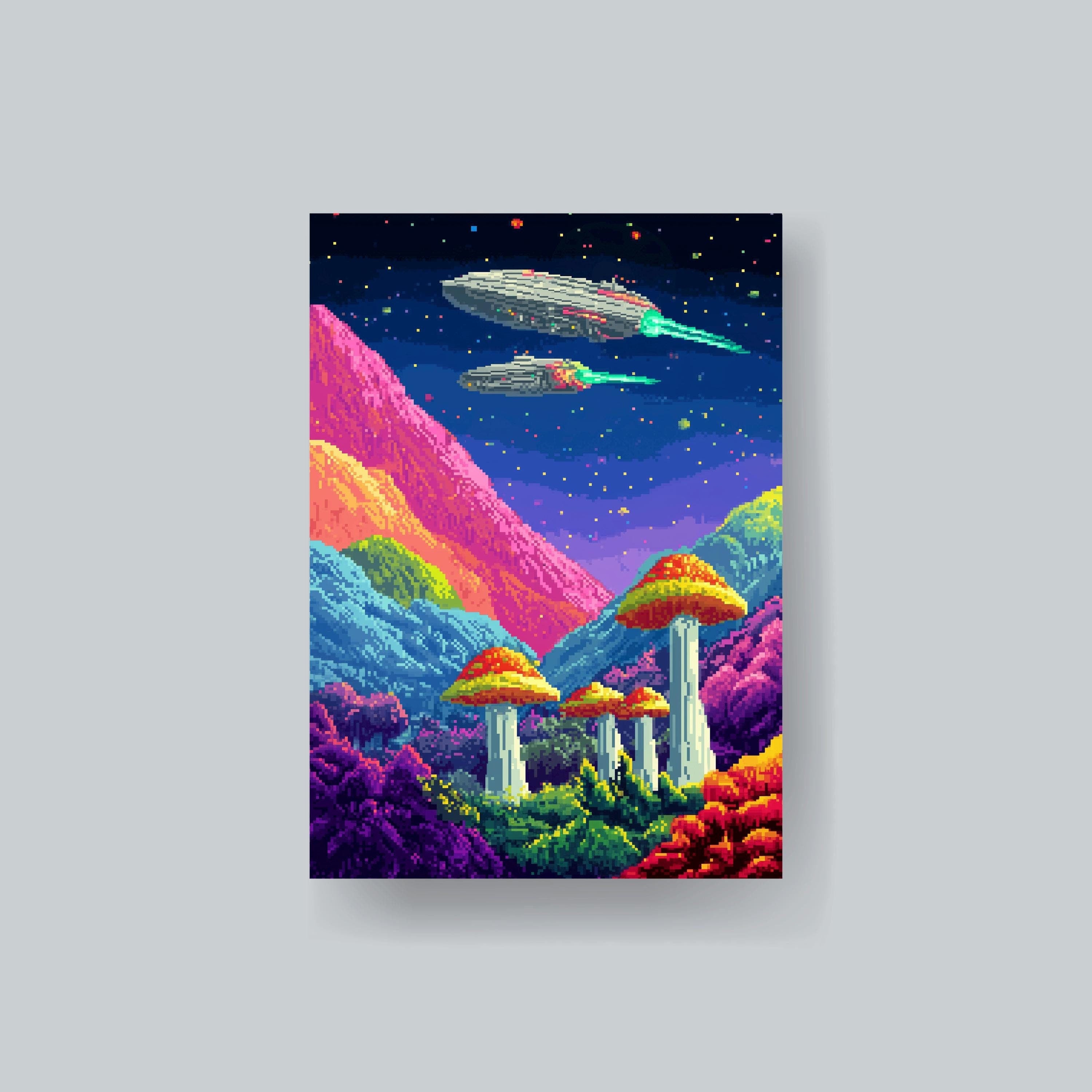 Pixel Mushroom MTG Sleeves, Durable Art Sleeves (100+)