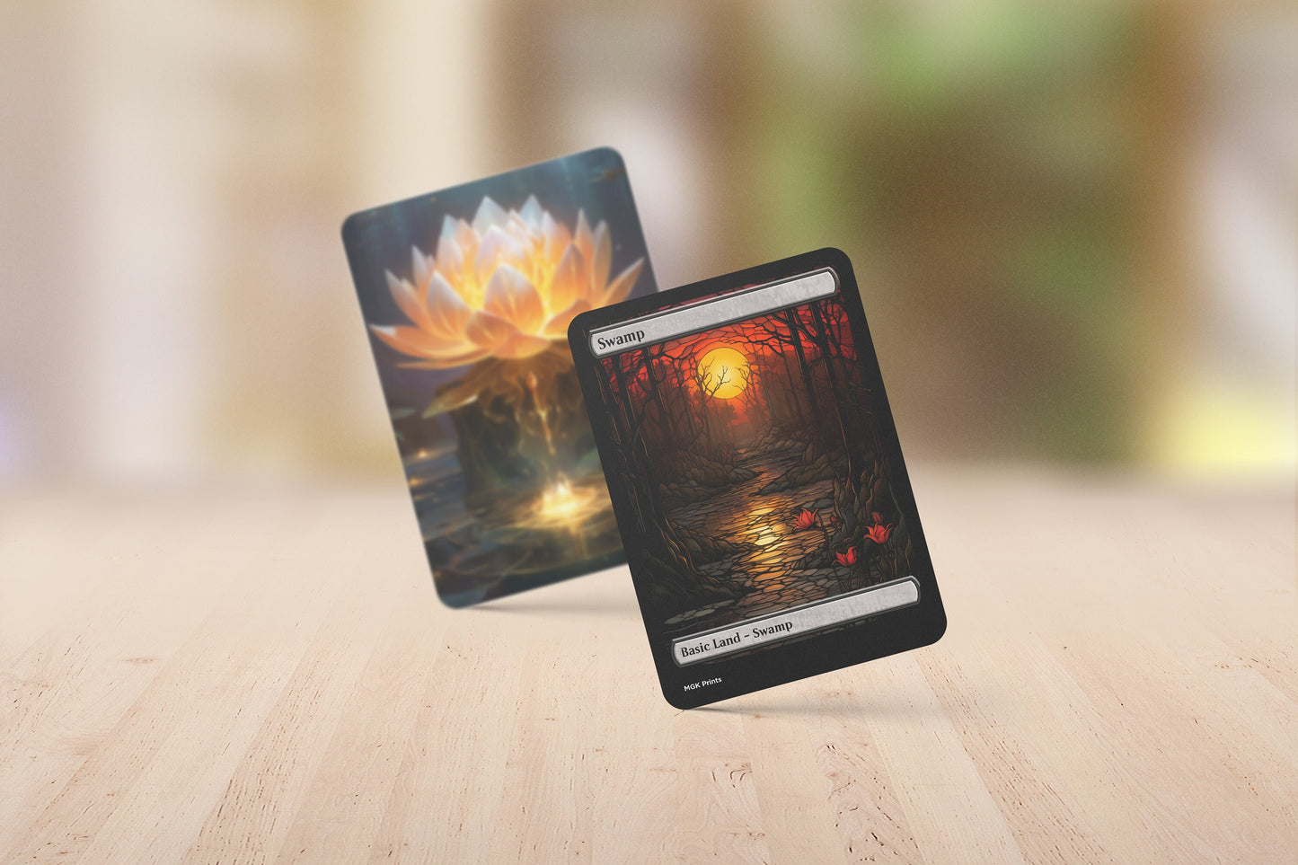 Swamp Basic Land Set Stained Glass and Scenic High Quality Alternate Art Cards for MTG