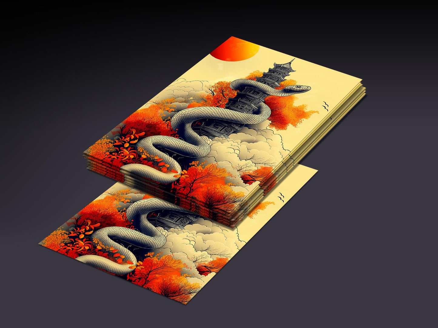 MTG Sleeves Snake on Tower Beautiful 100+ High Quality and Durable Art Sleeves