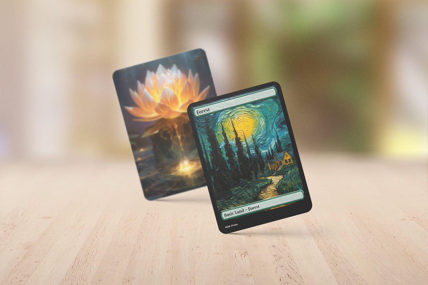 Forest Basic Land Set Van Gogh and Japanese Themed High Quality Custom Art Cards for MTG