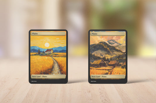 Plains Basic Land Set Van Gogh and Japanese Themed High Quality Custom Art Cards for MTG