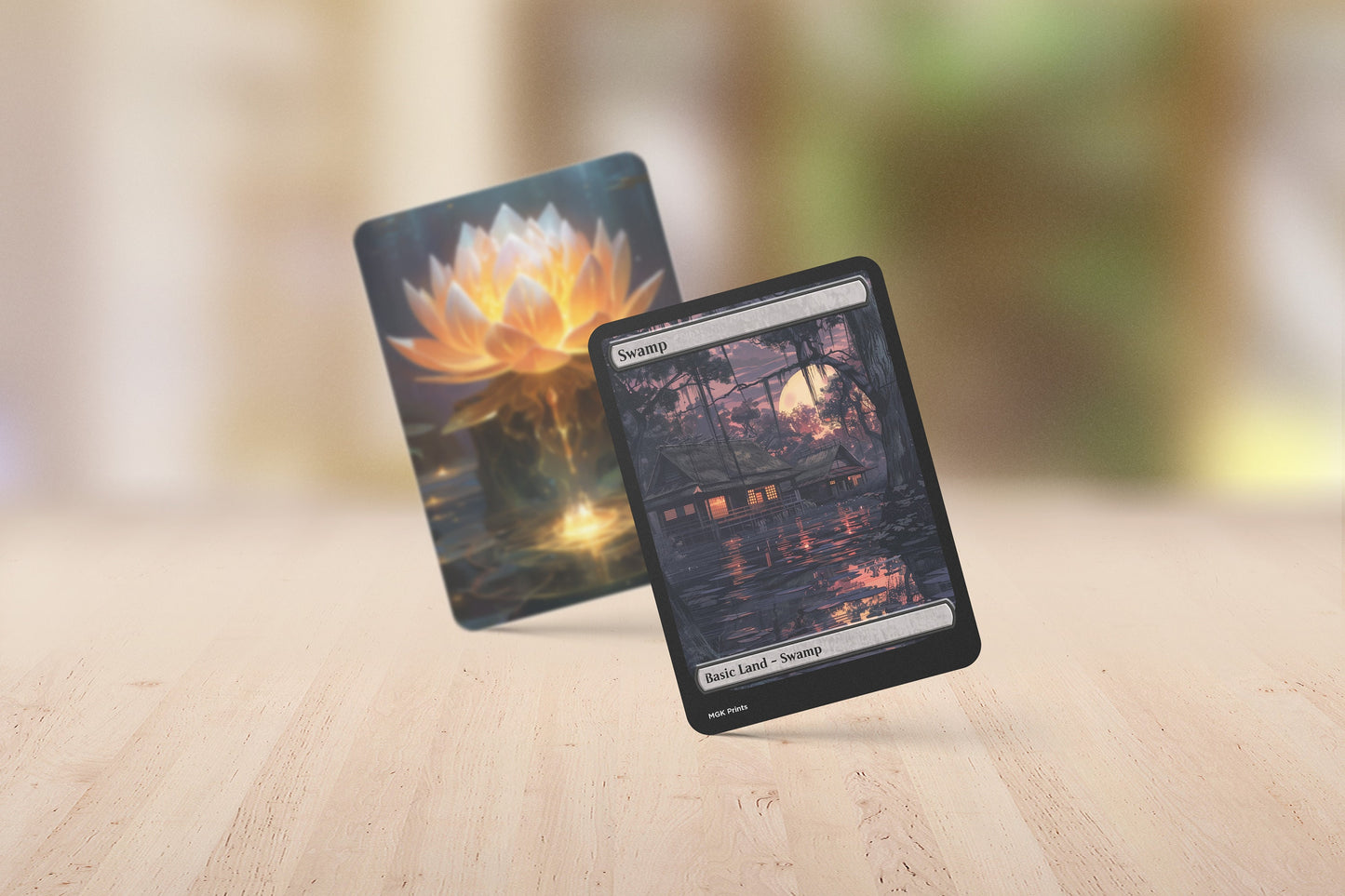 Swamp Basic Land Set Van Gogh and Japanese Themed High Quality Custom Art Cards for MTG