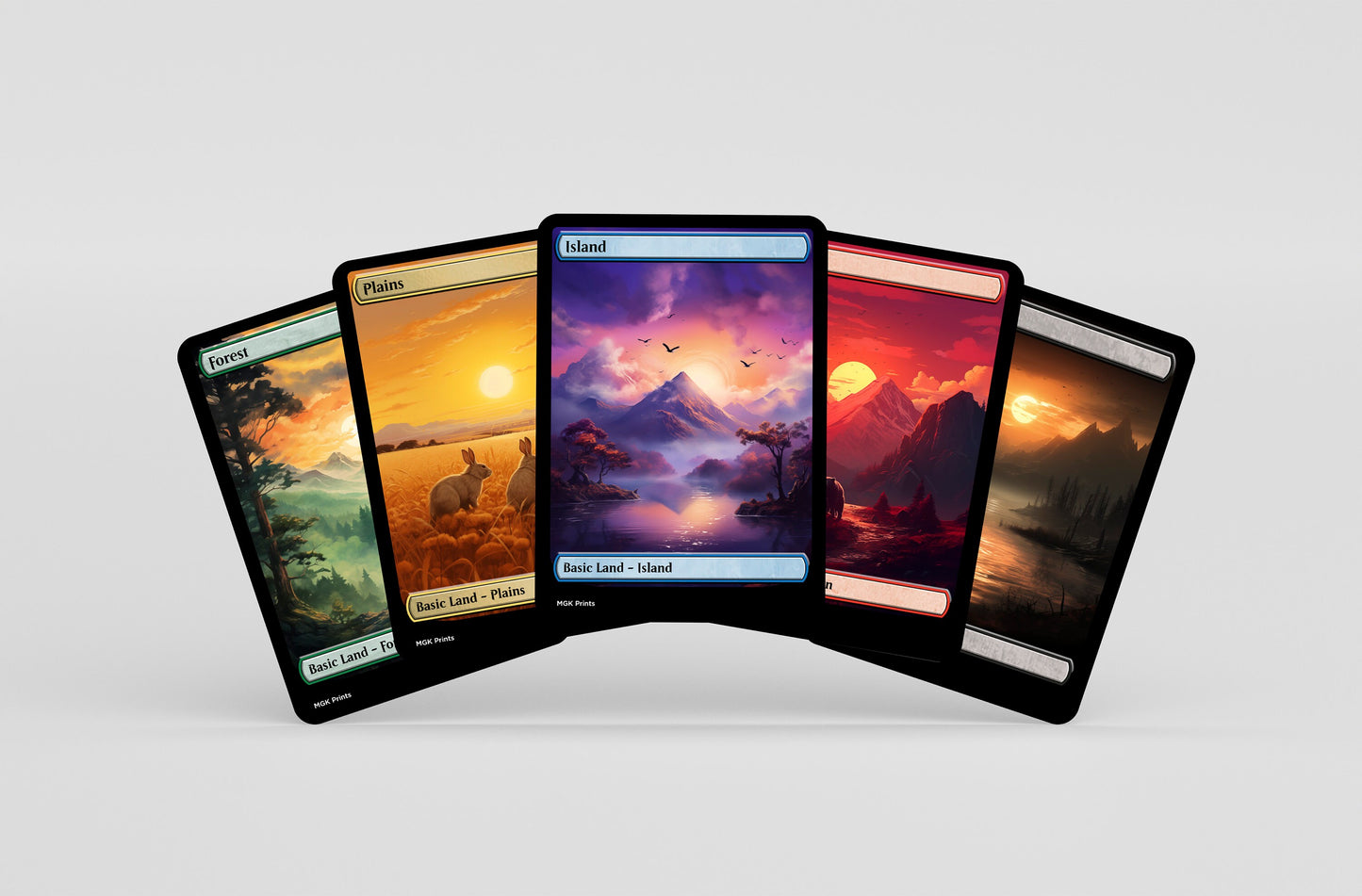 Swamp Basic Land Set Stained Glass and Scenic High Quality Alternate Art Cards for MTG