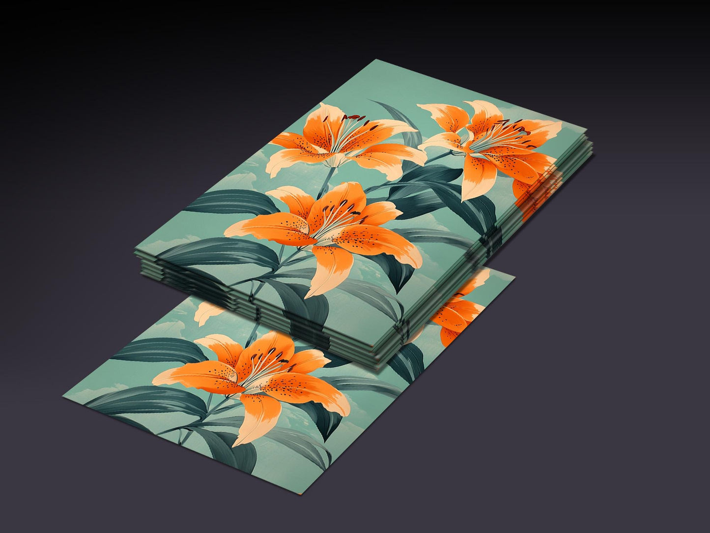 MTG Sleeves Orange Flowers Beautiful 100+ High Quality and Durable Art Sleeves