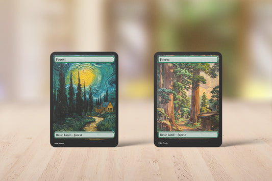 Forest Basic Land Set Van Gogh and Japanese Themed High Quality Custom Art Cards for MTG