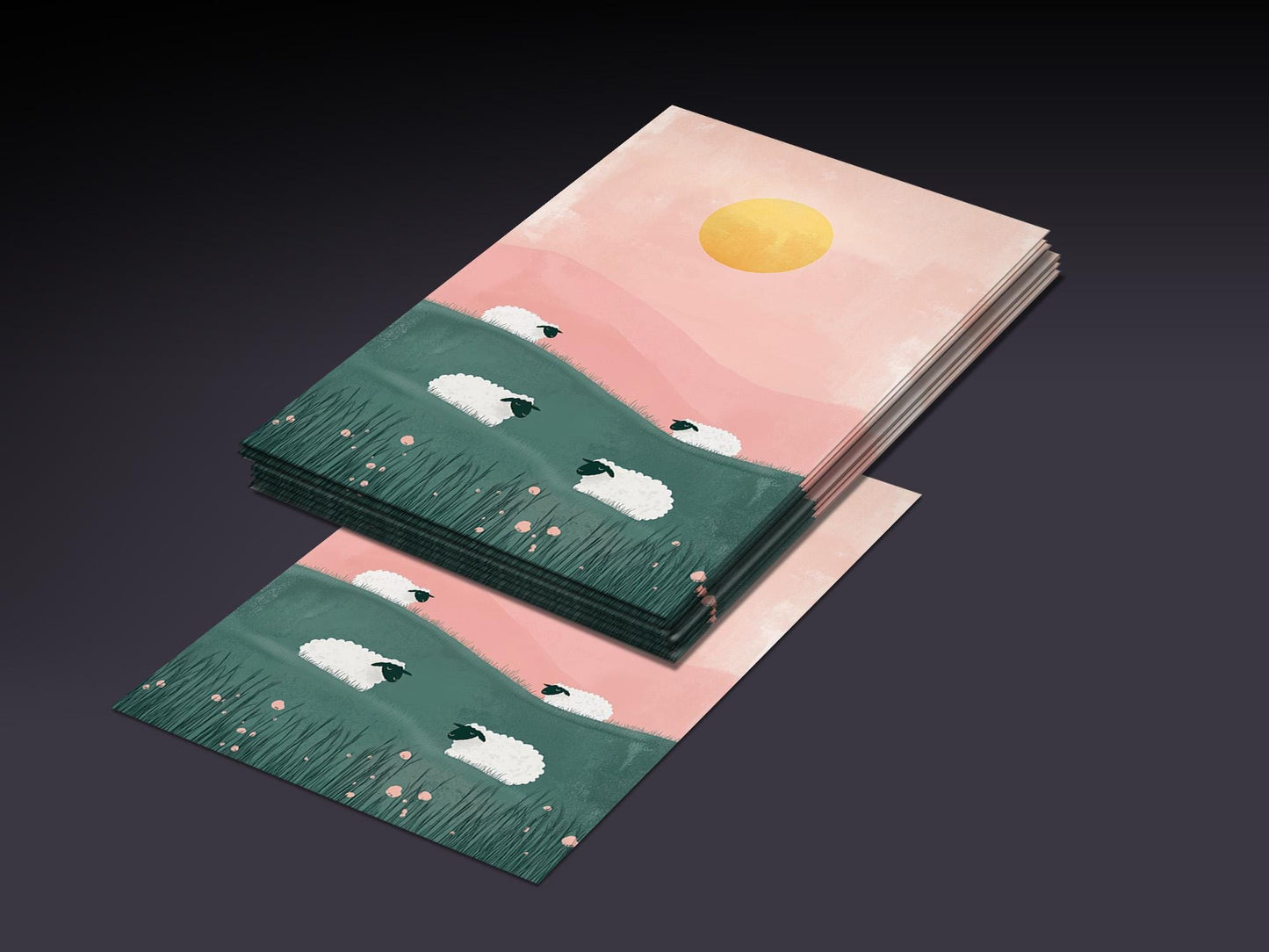 MTG Sleeves Sheep in Pasture Beautiful 100+ High Quality and Durable Art Sleeves