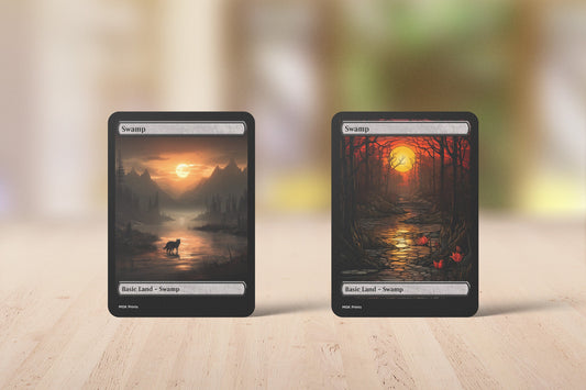 Swamp Basic Land Set Stained Glass and Scenic High Quality Alternate Art Cards for MTG