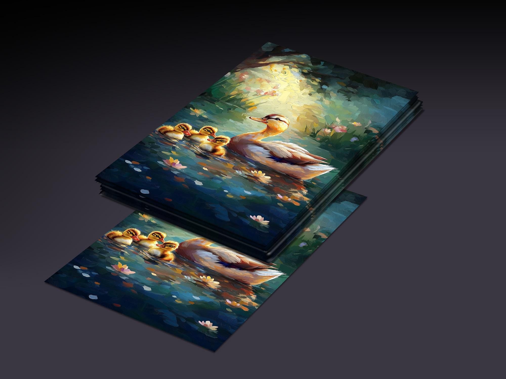 Baby Duck Family MTG Sleeves, Durable Art Card Sleeves (100+)