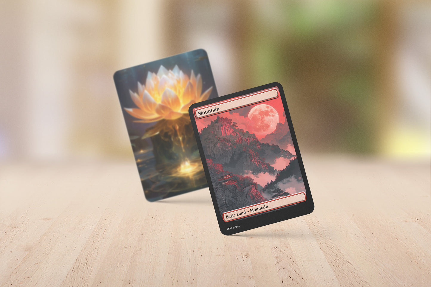 Mountain Basic Land Set Van Gogh and Japanese Themed High Quality Custom Art Cards for MTG
