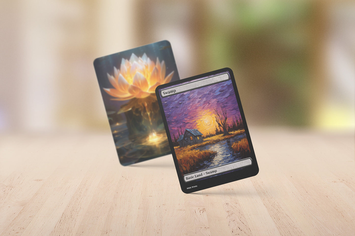 Swamp Basic Land Set Van Gogh and Japanese Themed High Quality Custom Art Cards for MTG